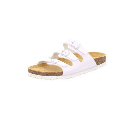 Longo Tieffußbett Hausschuhe Pantoletten Sandale Damen weiß NEU