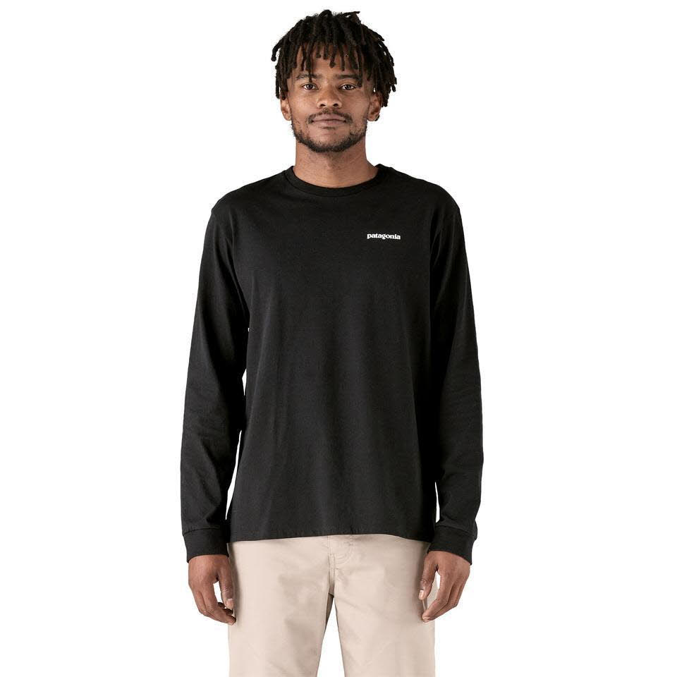 Patagonia L/S P-6 Logo Responsibili-Tee Herren Pullover Sweatshirt schwarz