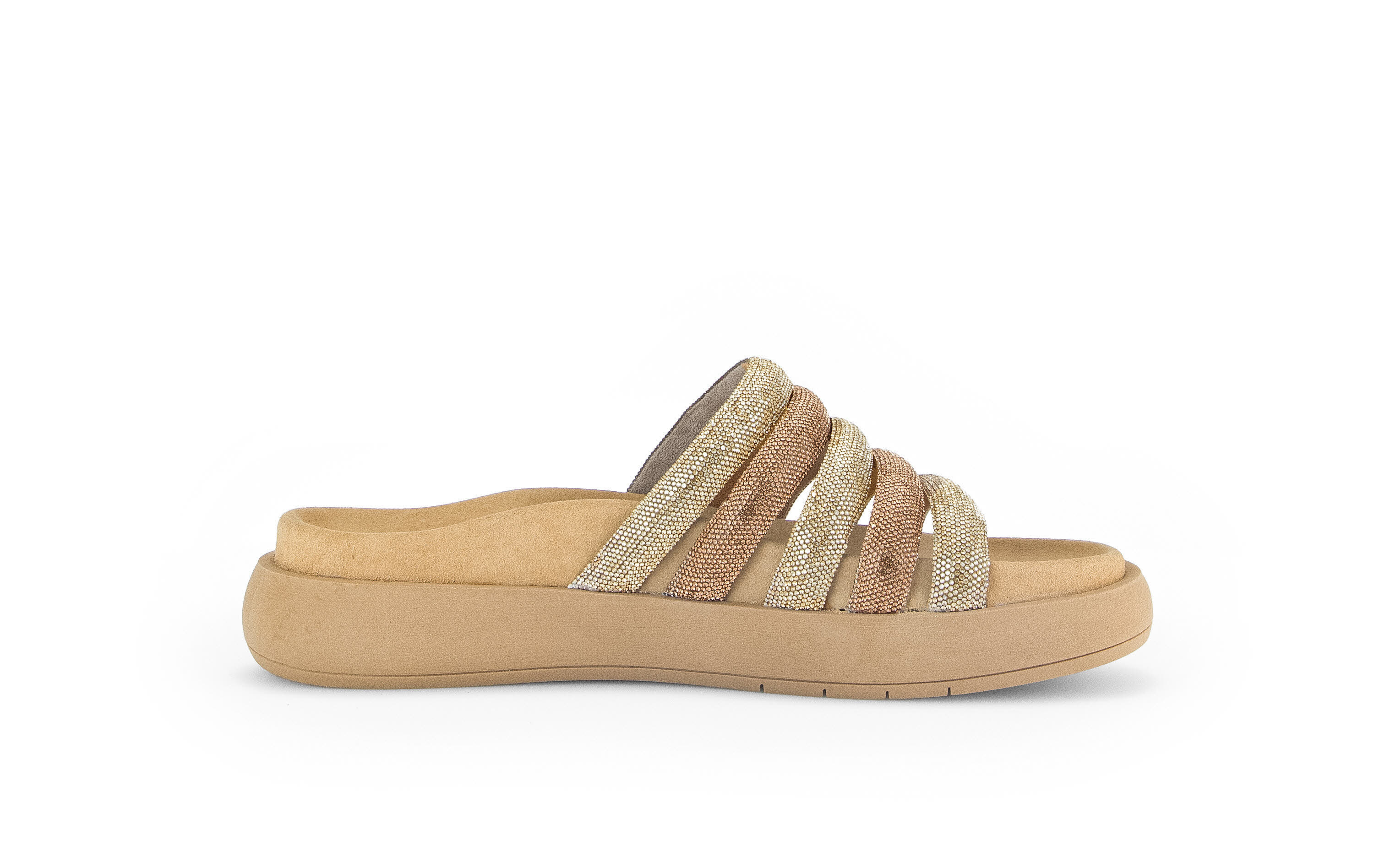 Gabor Damen Strass HT Pantolette gold combi beige