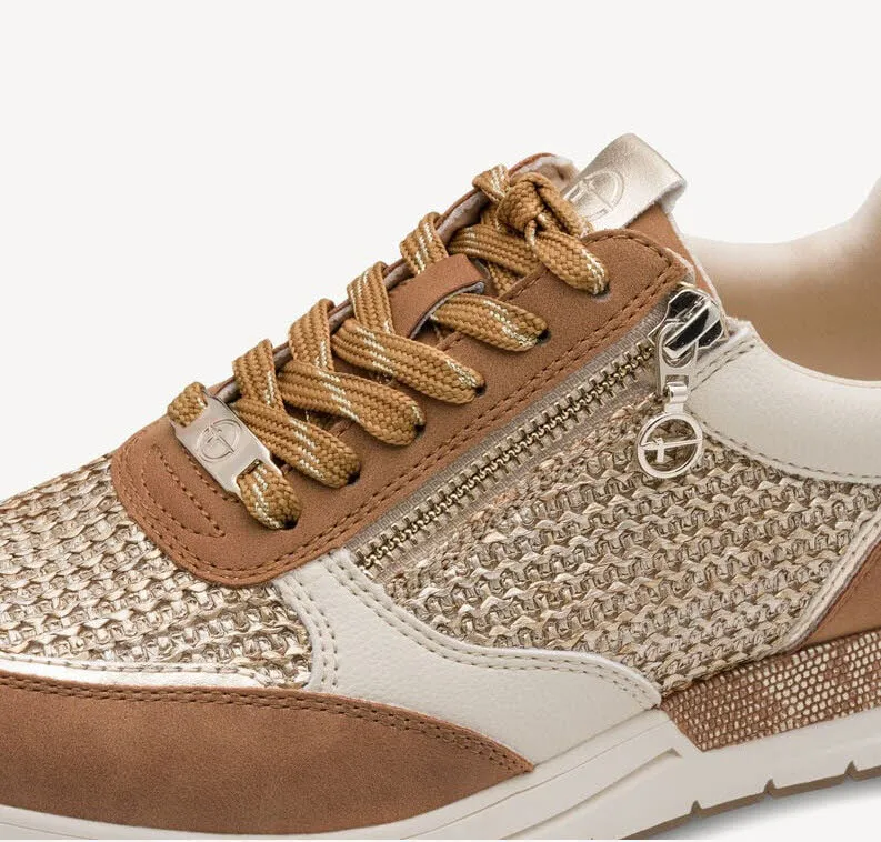 Tamaris Damen Sneaker Halbschuh braun beige
