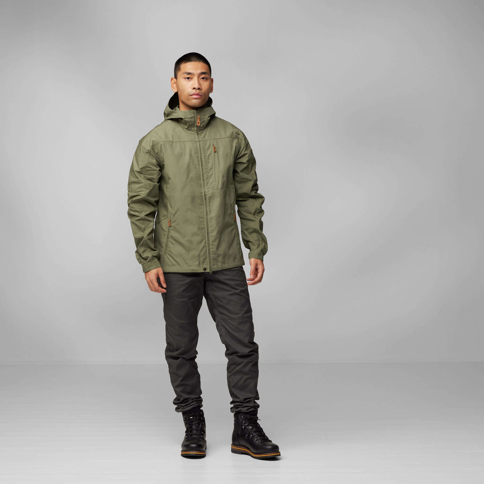 Fjällräven Sten Jacket Herren Outdoorjacke Alltagsjacke Kapuzenjacke grün