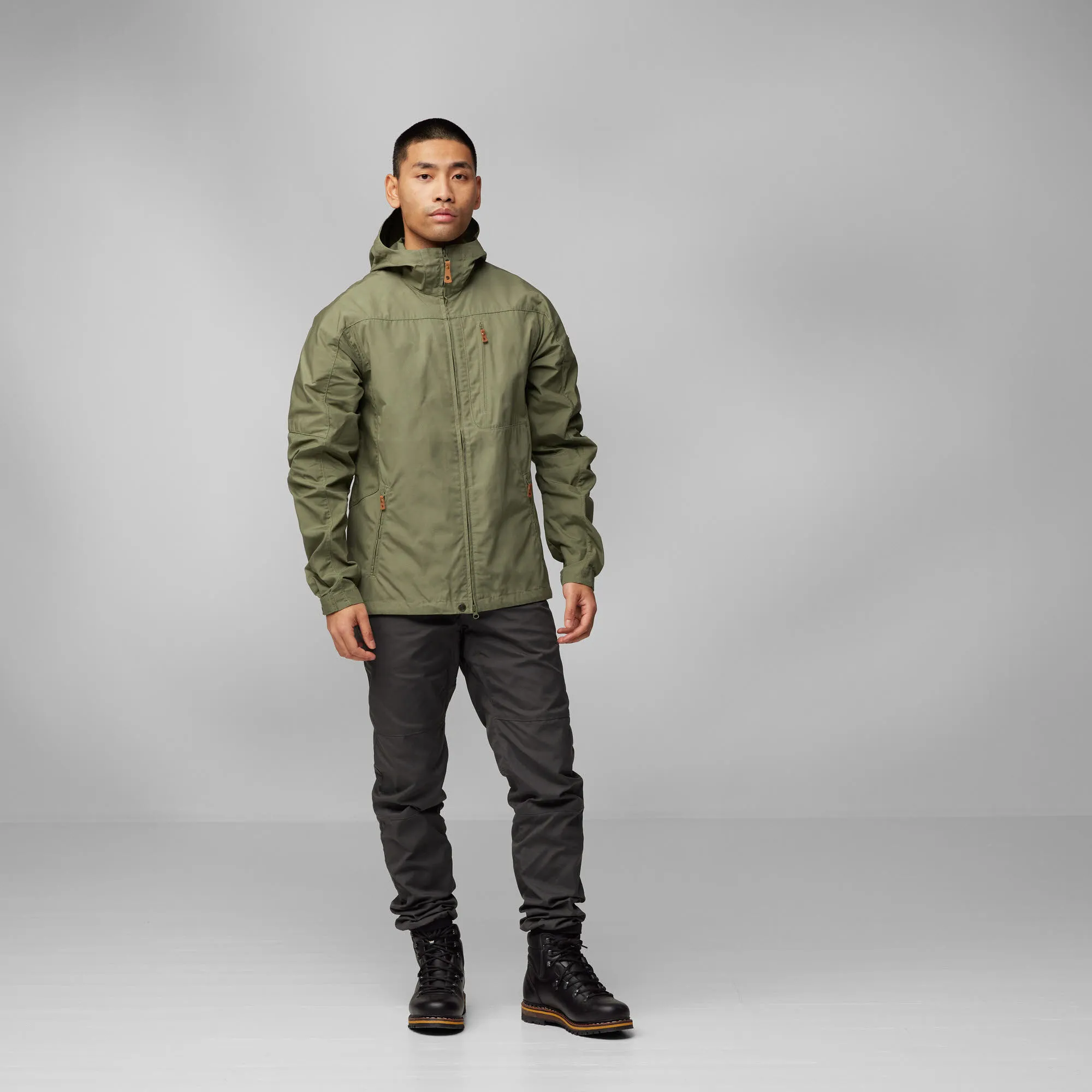 Fjällräven Sten Jacket Herren Outdoorjacke Alltagsjacke Kapuzenjacke grün