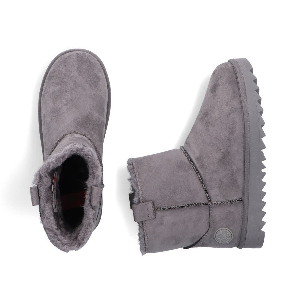 Rieker Kurzstiefel Damen Freizeitstiefel gefüttert grau