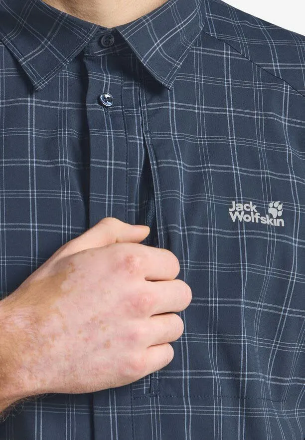 Jack Wolfskin Norbo S7s Shirt Männer Hemd kurzarm kariert blau