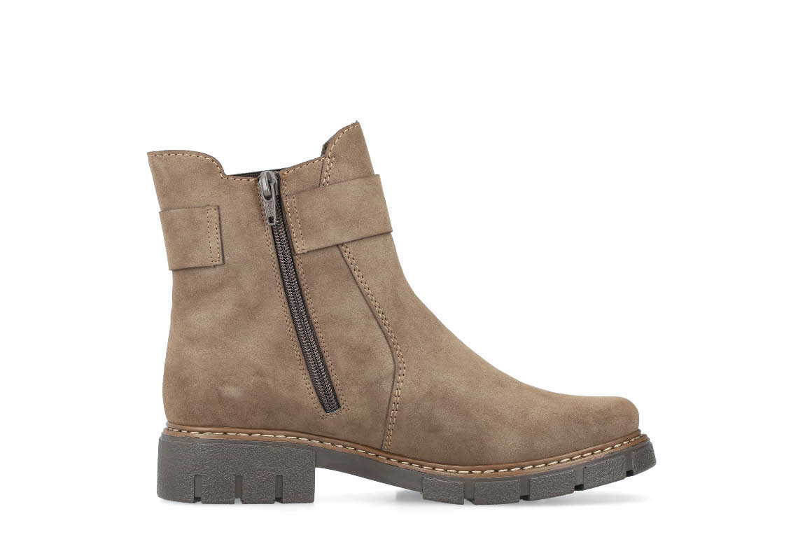 Rieker Damen Chelsea Boots Stiefeletten Slipper beigebraun