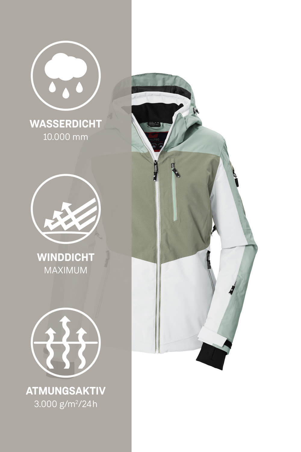 KILLTEC KSW 121 WMN SKI JCKT Damen Ski-/Snowboardjacke gebrochenes weiß