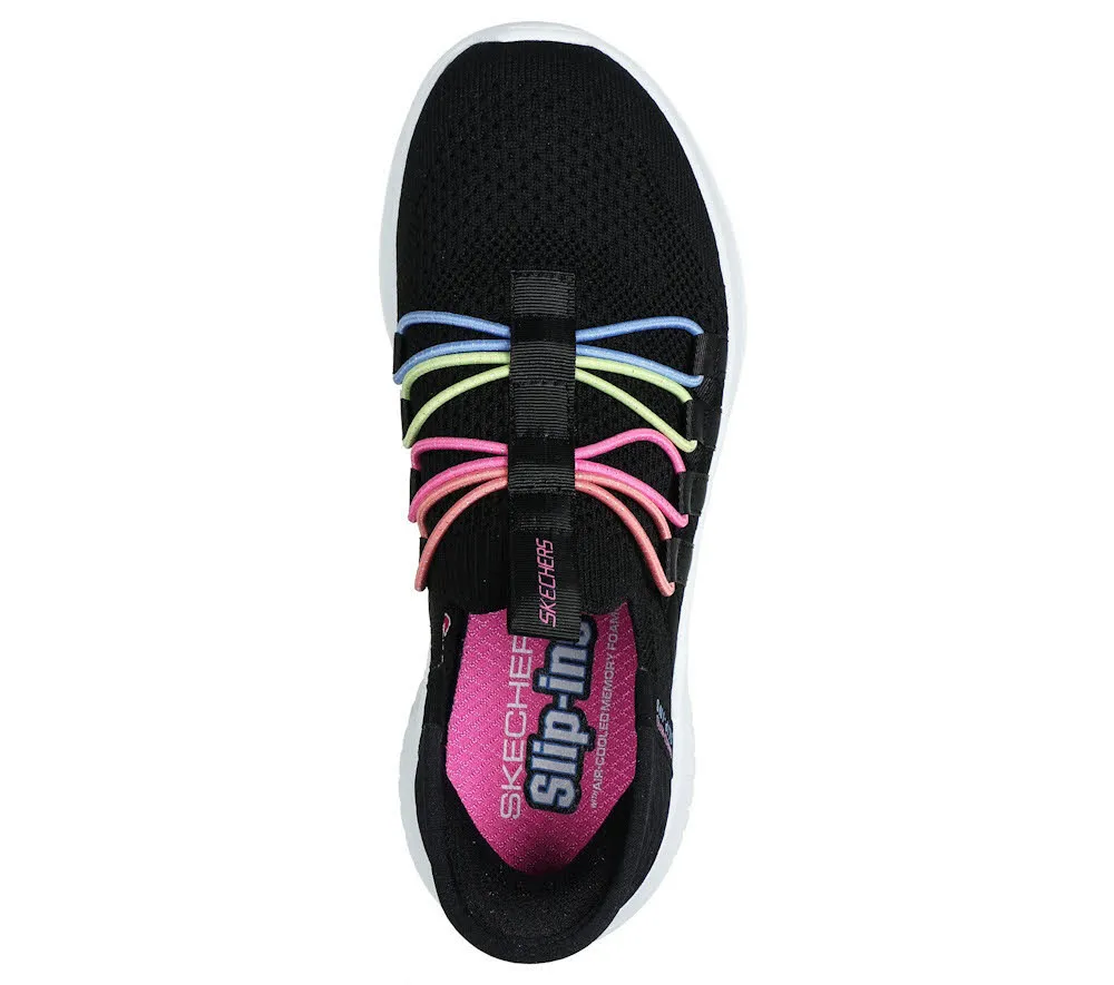 Skechers Slip-ins: Ultra Flex 3.0 - Bungee Fun Mädchen Sneaker Slipper schwarz
