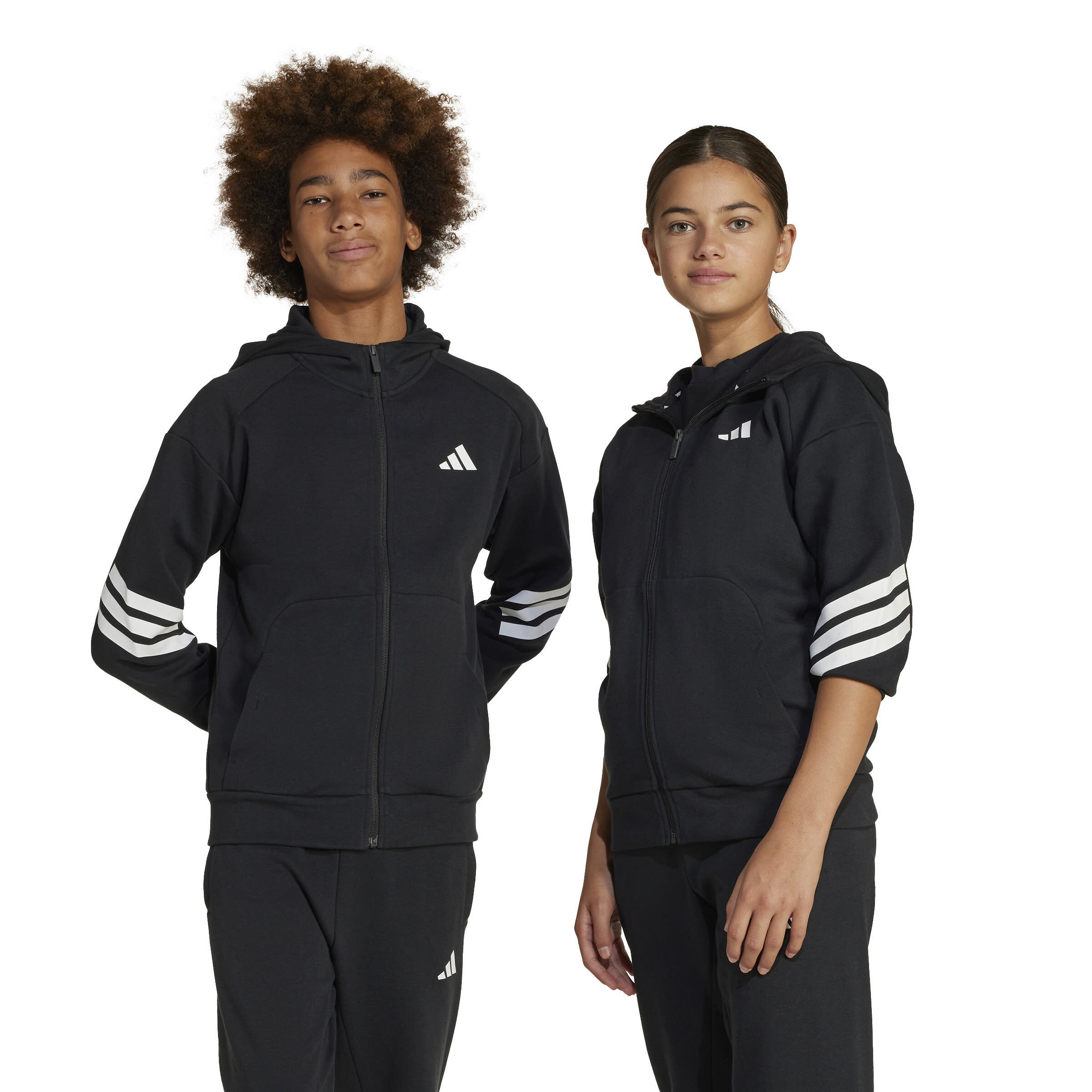 adidas Future Icons 3-Streifen Kids Kapuzenjacke Kinder schwarz