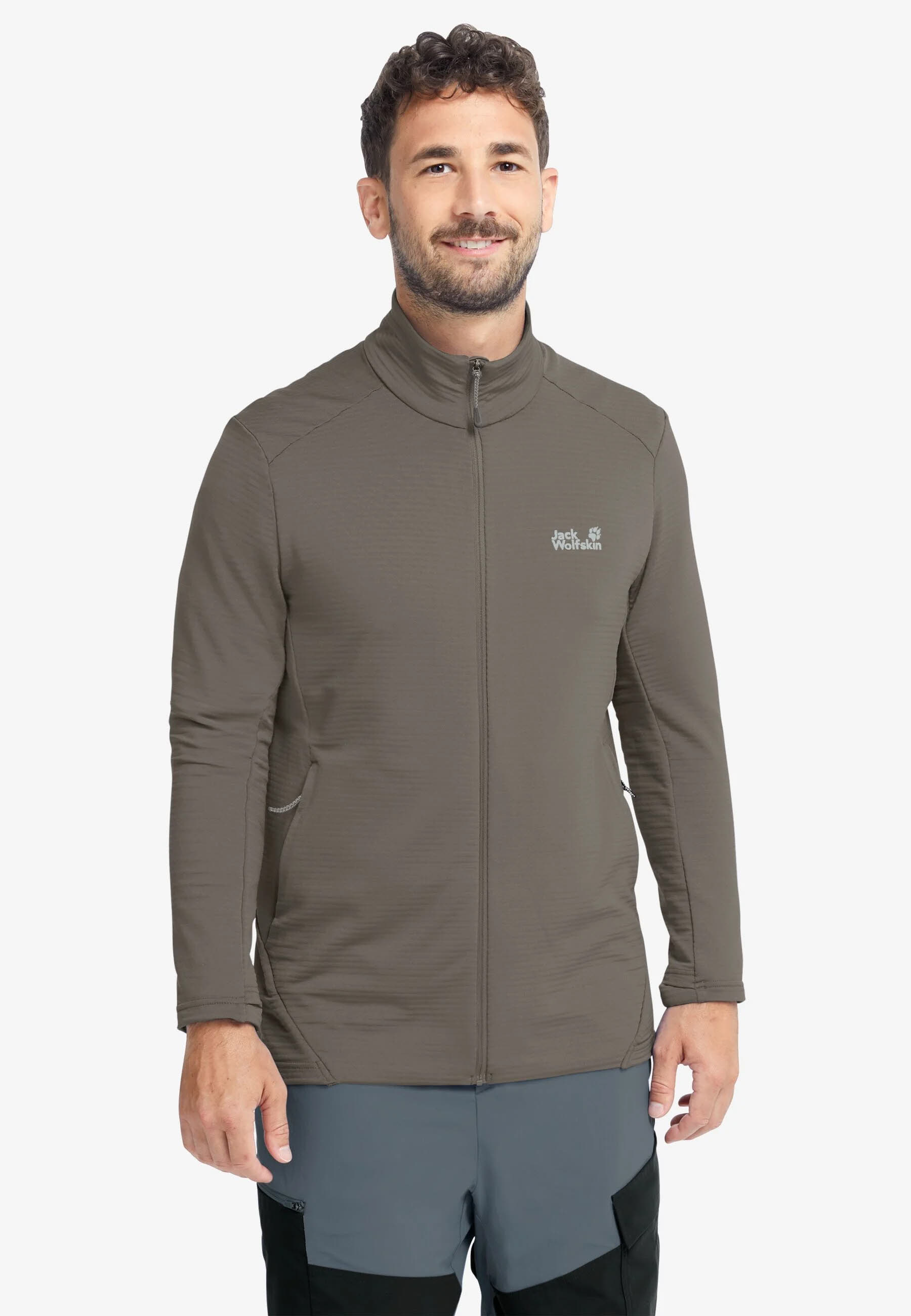 Jack Wolfskin Litestride Fz Herren atmungsaktive Fleecejacke flint