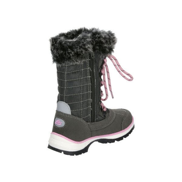 LICO Lillesand anthrazit/rose Mädchen Stiefelette Slipper grau