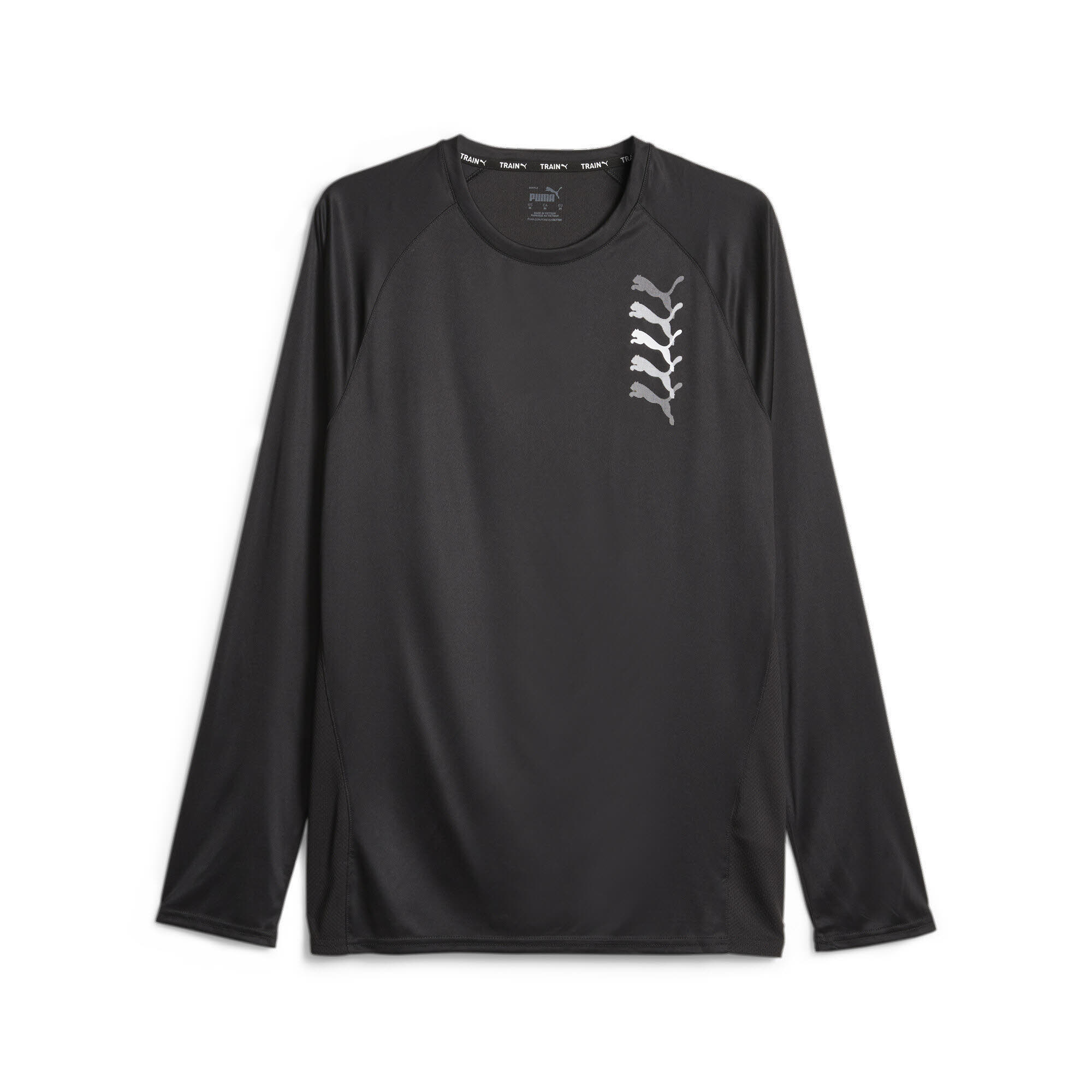 Puma Fit LS Logo Graphic T-Shirt Langarmshirt Sportshirt Herren schwarz