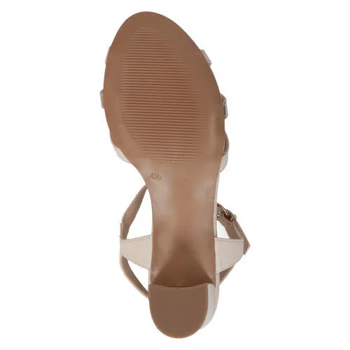 Caprice Damen Sandalen Sandaletten beige gold