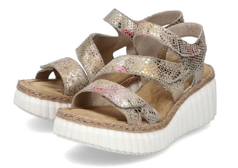 Rieker Damen Sandalette Keilsandalette multi-bronzemetallic