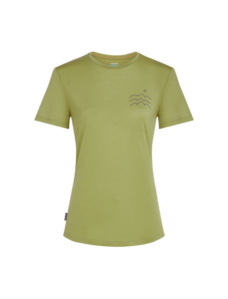 Icebreaker Merinomix 125 Cool-Lite™ Sphere Kurzarm T-Shirt Across the Peaks Damen grün