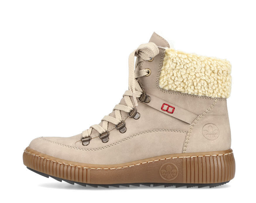 Rieker Damen Stiefelette Schnürer Schnürstiefel gefüttert braunbeige