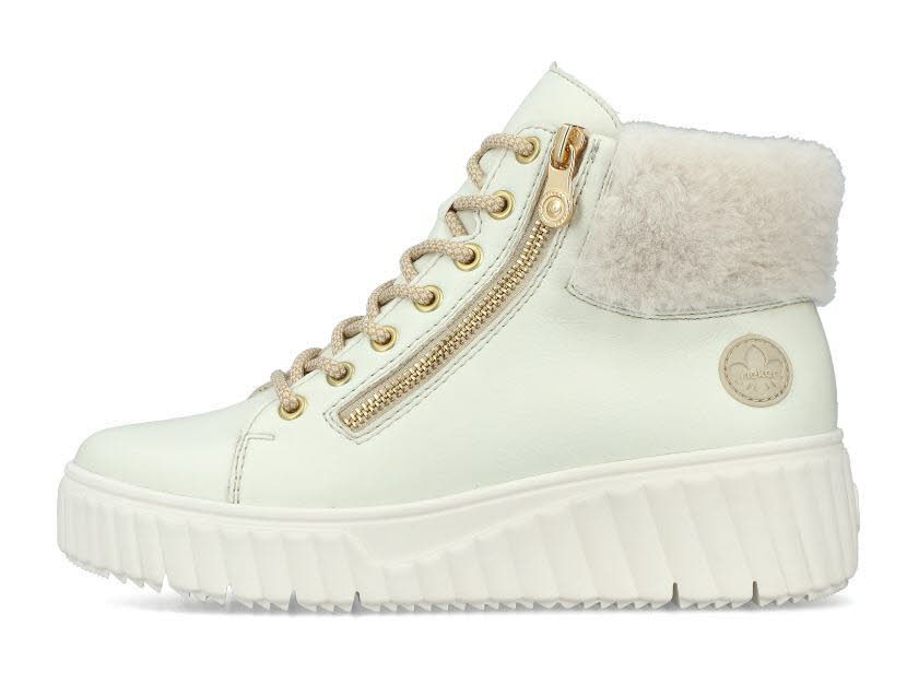 Rieker Damen Sneaker High Stiefel weiß