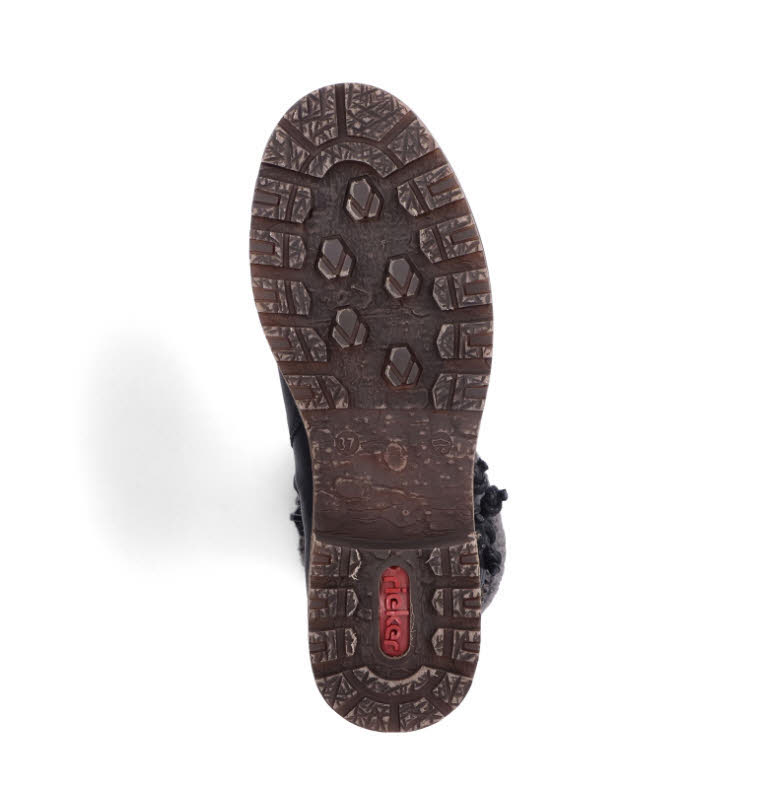 Rieker Damen Stiefel Stiefelette Gefüttert Winterstiefel Slipper schwarz