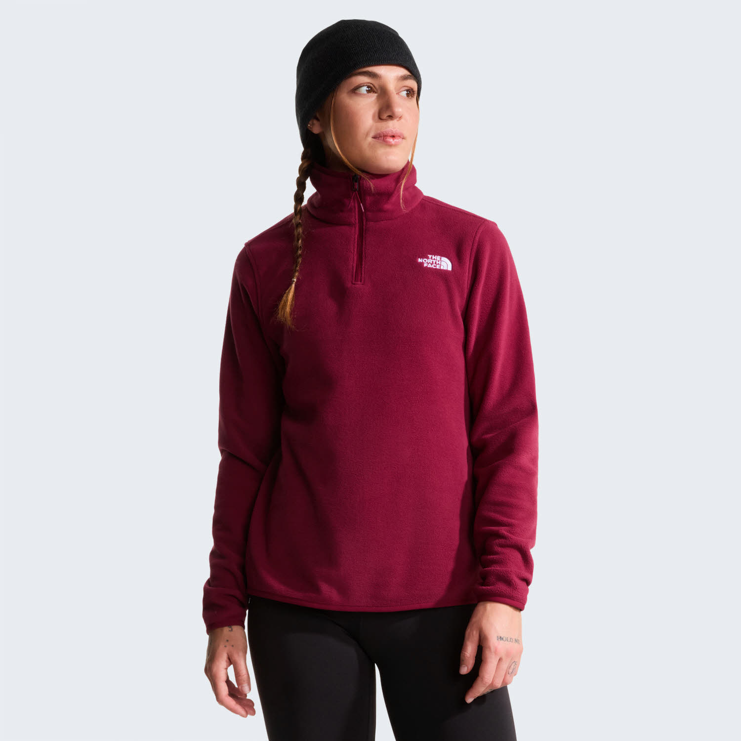 The North Face Glacier Fleece 1/4 Zip Damen Midlayer Zipoberteil rot