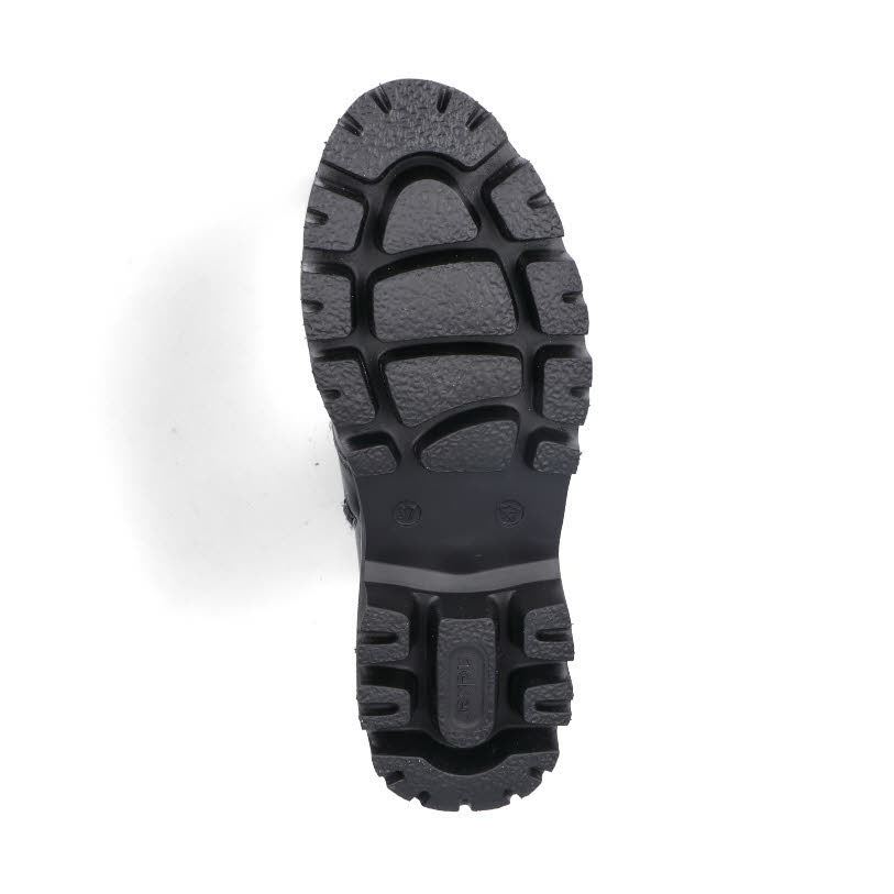 Rieker Damen Stiefel Slipper gefüttert Biker Boots Schnürstiefel mattschwarz