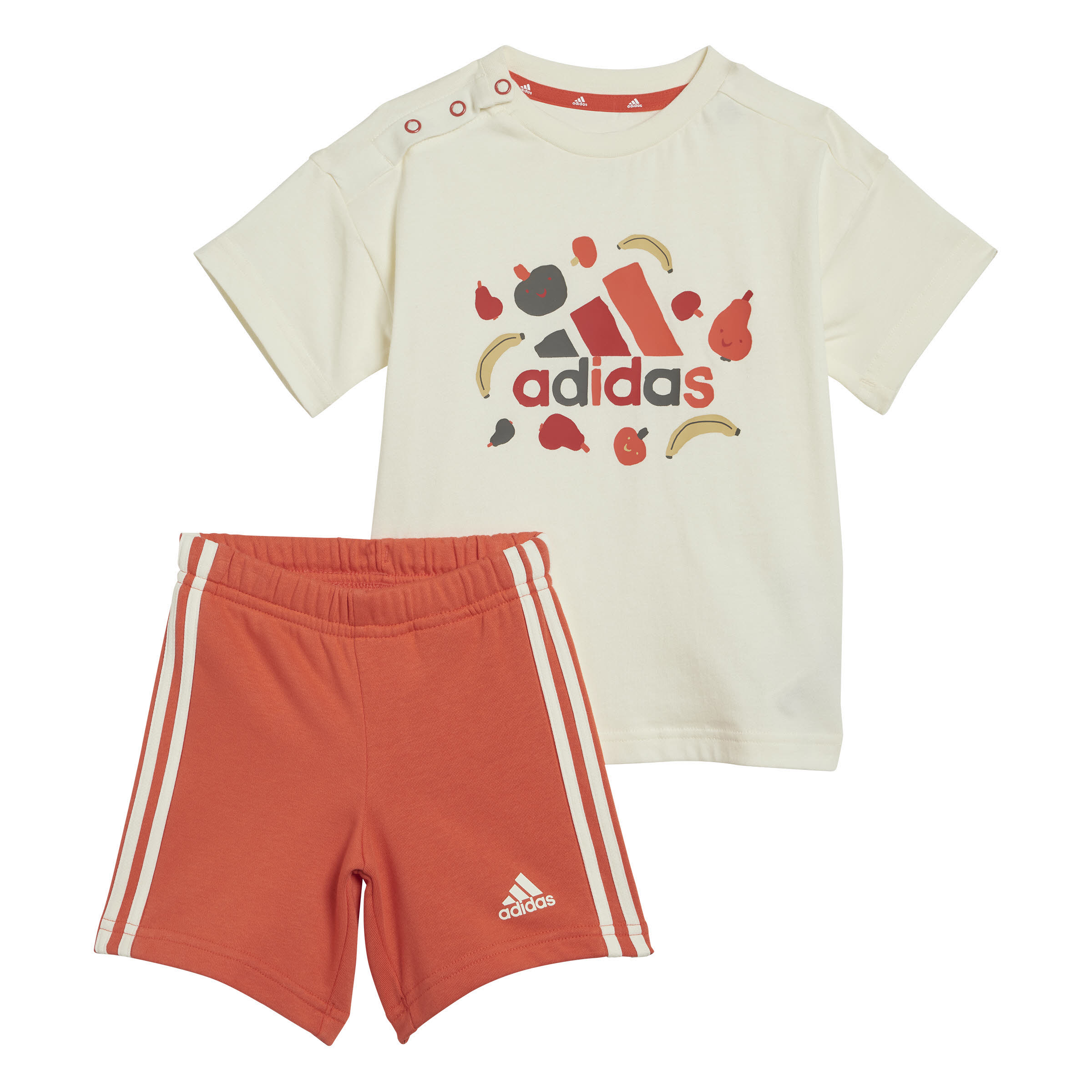 adidas Essentials Allover Print Kids T-Shirt Set Kinder orangerot weiß