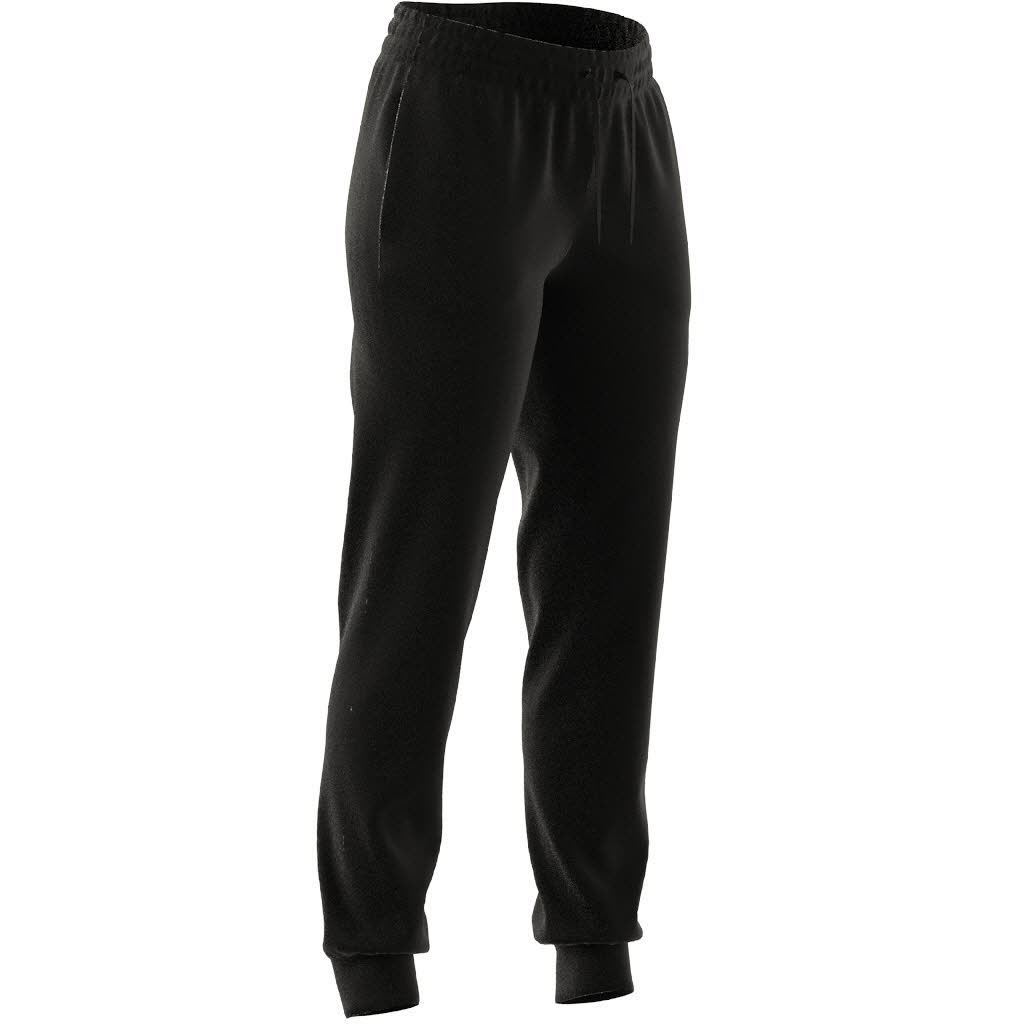 Adidas Essentials Linear French Terry Cuffed Hose Weitenregulierbar Baumwolle Damen Schwarz