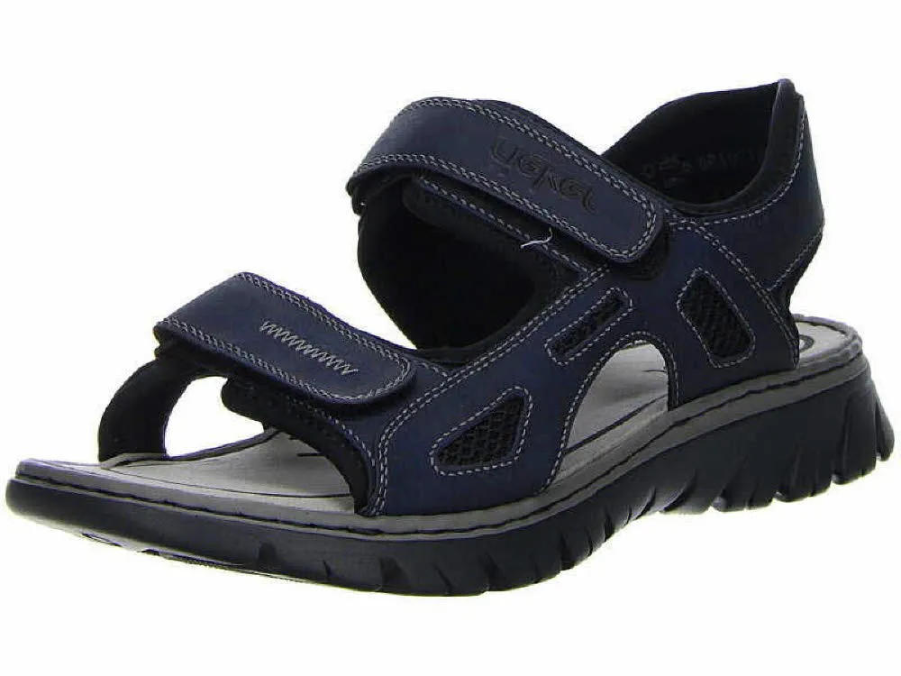 Rieker Herren Sandale Sandalette Pantolette mit Klettverschluß Freizeit modisch elegant NEU