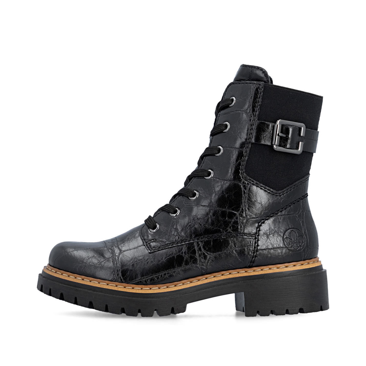 Rieker HWK Damen Stiefel Damen Modestiefel Biker Boots schwarz