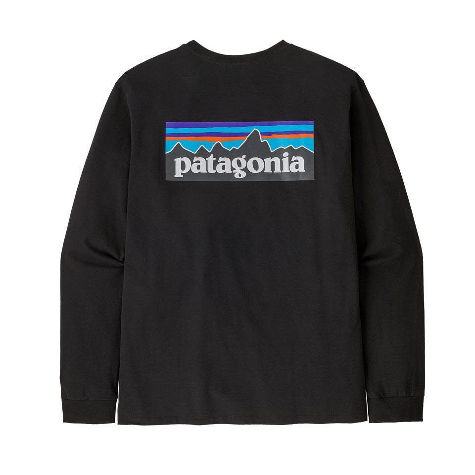 Patagonia L/S P-6 Logo Responsibili-Tee Herren Pullover Sweatshirt schwarz