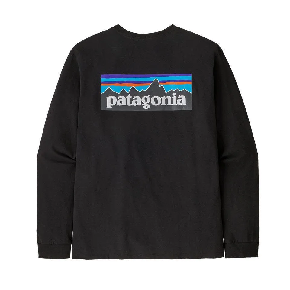 Patagonia L/S P-6 Logo Responsibili-Tee Herren Pullover Sweatshirt schwarz