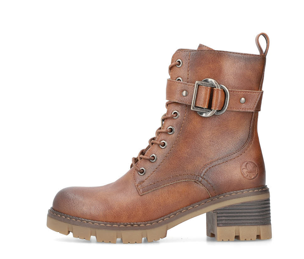 Rieker Damen Stiefelette Boots Schnürer braun