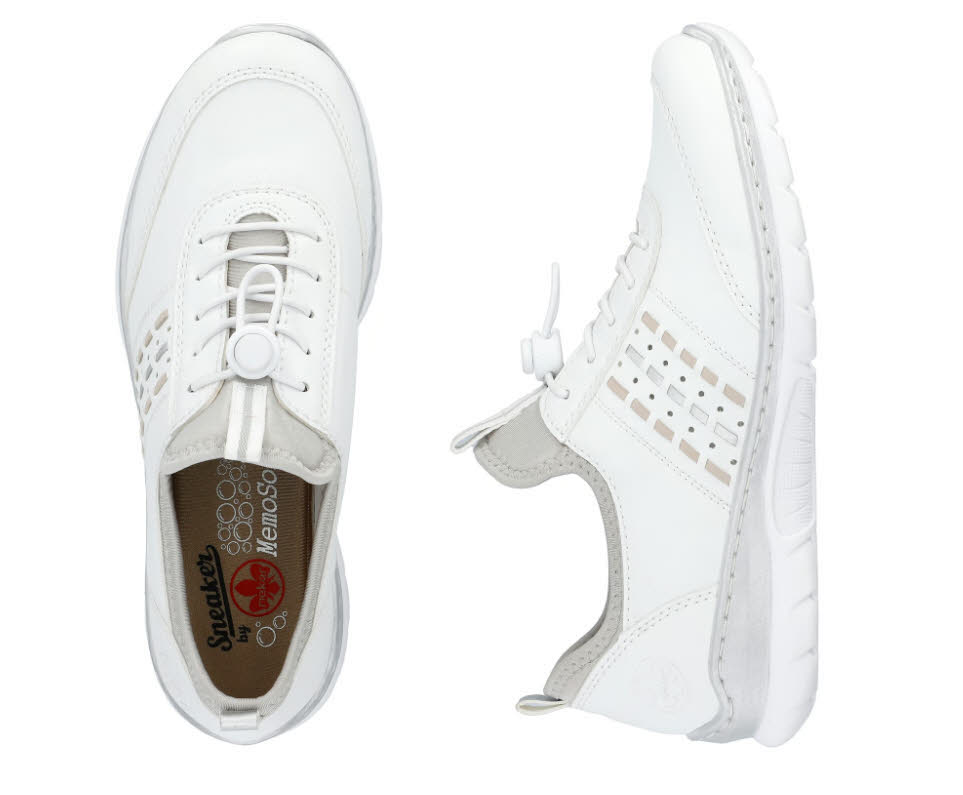 Rieker Damen Halbschuhe Slipper Sneaker weiß