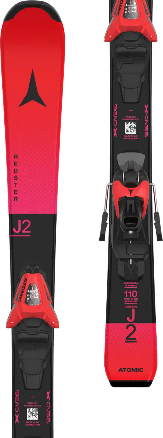 Atomic REDSTER J2 100-120 + C 5 GW Kinder Ski Einsteiger 26/27 rot/schwarz