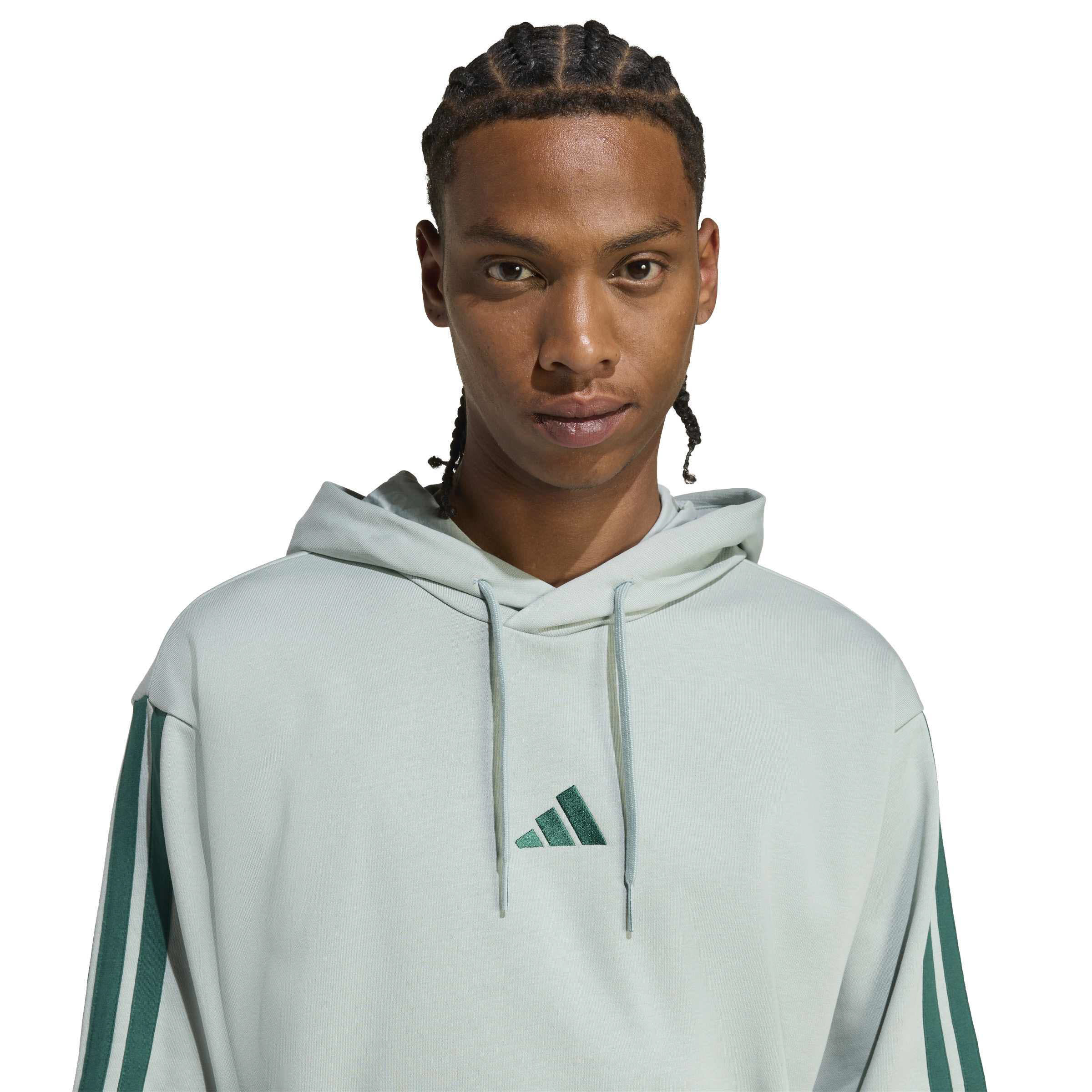 Adidas Essentials 3-Stripes French Terry Herren Hoodie Kapuzenpullover grün