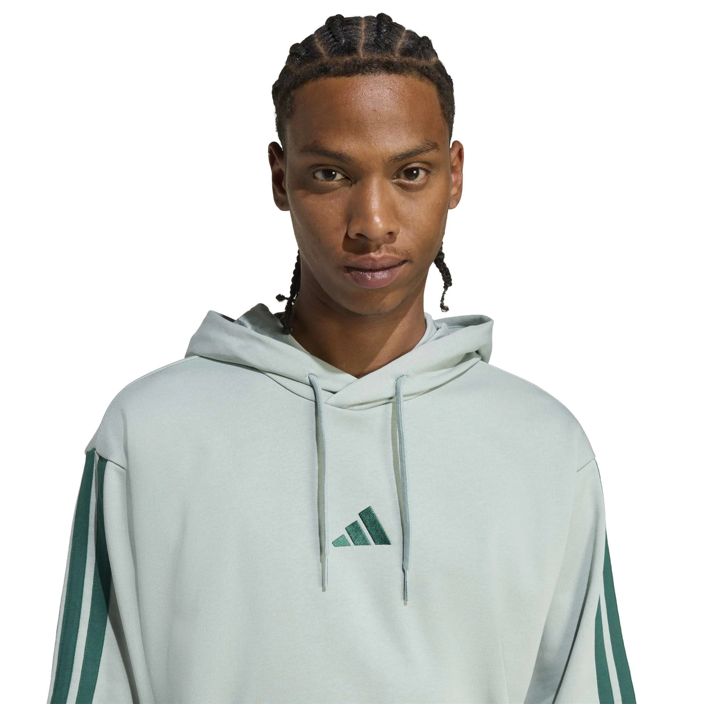 Adidas Essentials 3-Stripes French Terry Herren Hoodie Kapuzenpullover grün