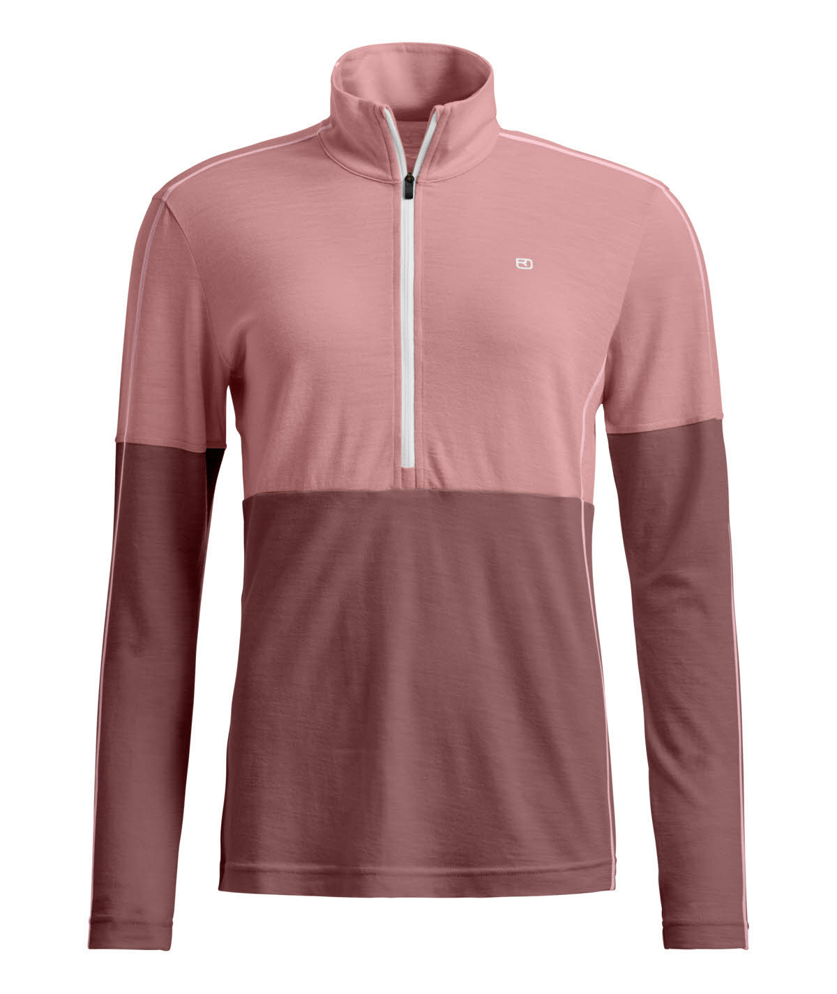 Ortovox 185 Rock”n”wool Zip Neck Damen Midlayer Skirolli rosa