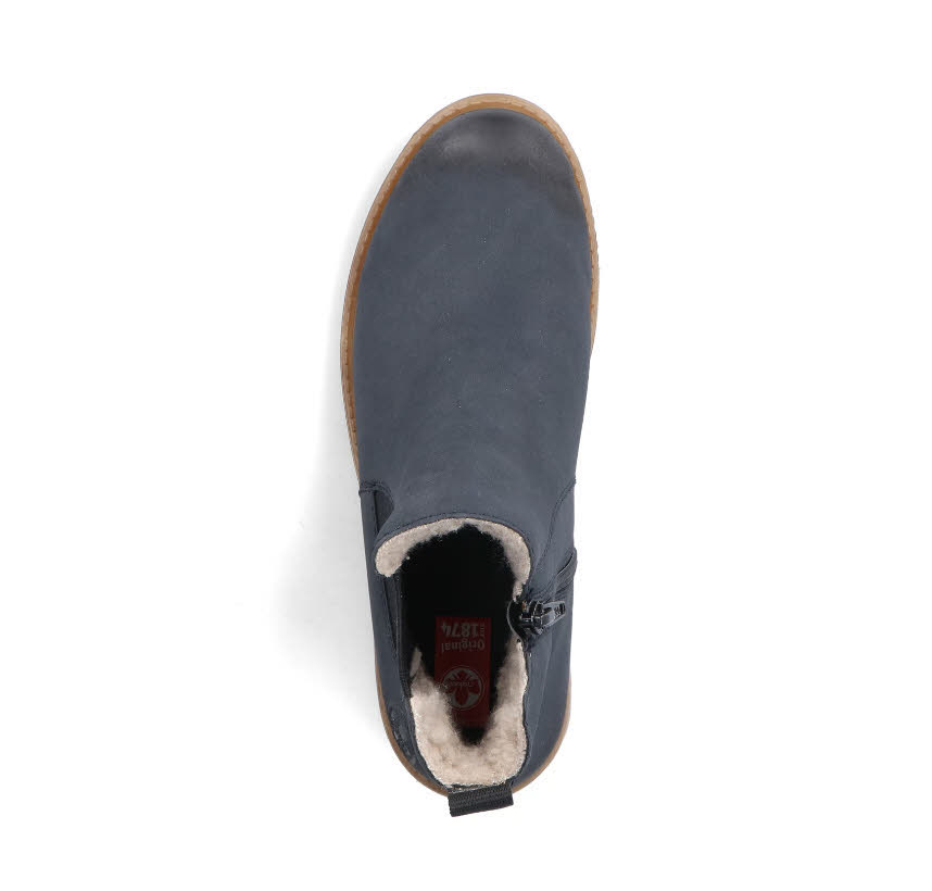 Rieker Damen Chelsea Boots Stiefeletten gefüttert atlantikblau