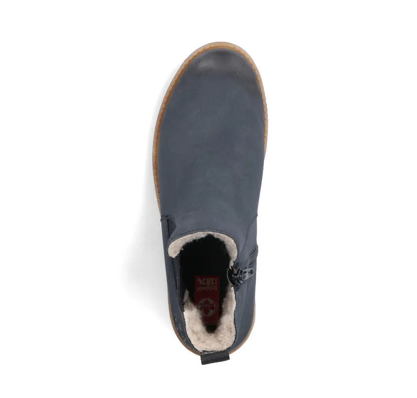 Rieker Damen Chelsea Boots Stiefeletten gefüttert atlantikblau