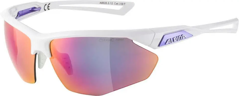 Alpina NYLOS HR Unisex Sportbrille Sonnenbrille white/purple gloss