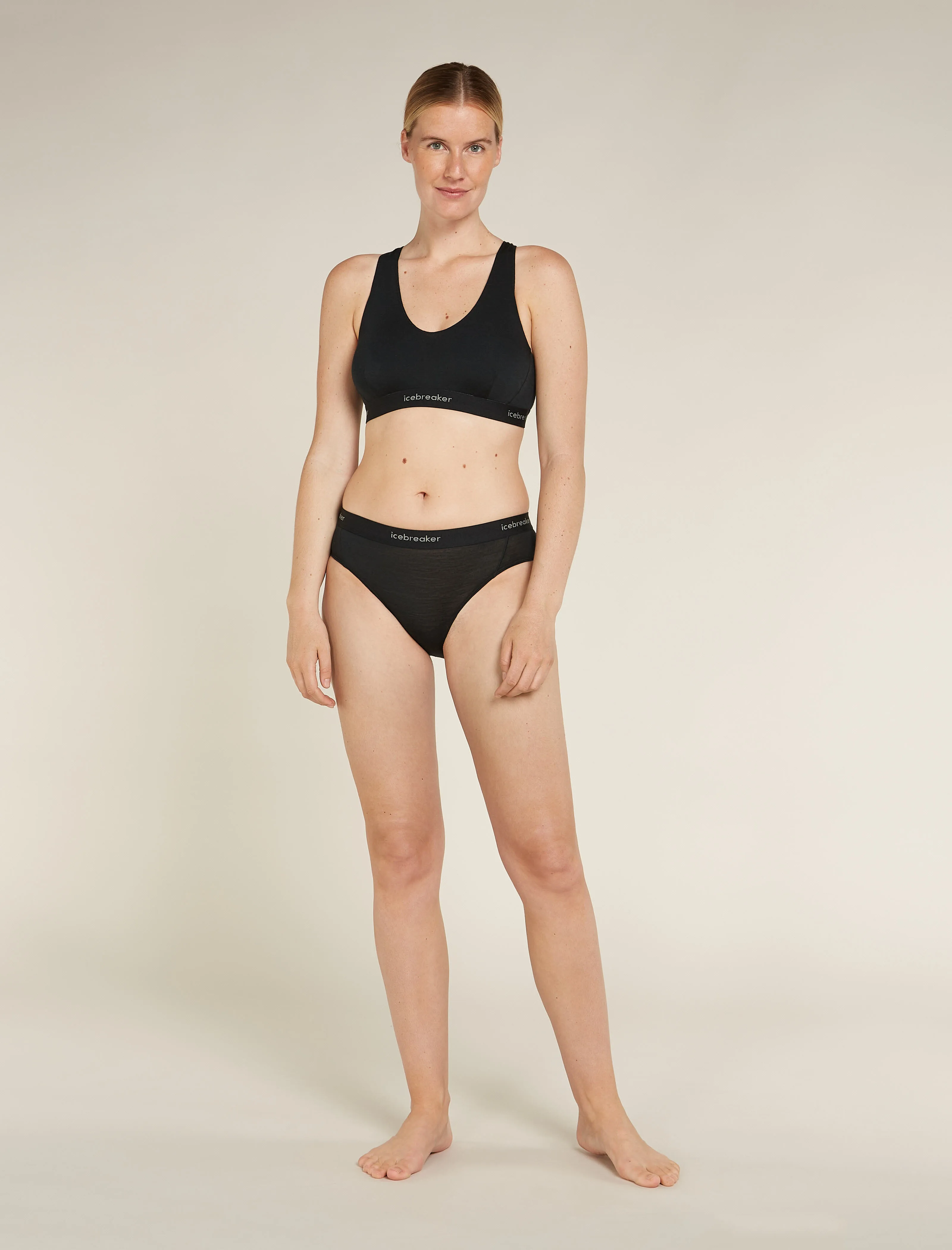 Icebreaker Merinomix 125 Cool-Lite™ Sprite Racerback-BH Damen schwarz
