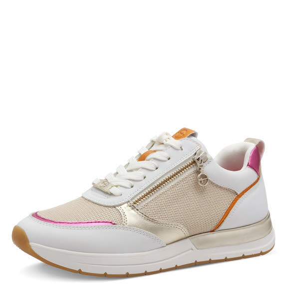 Tamaris Damen Sneaker gold weiß