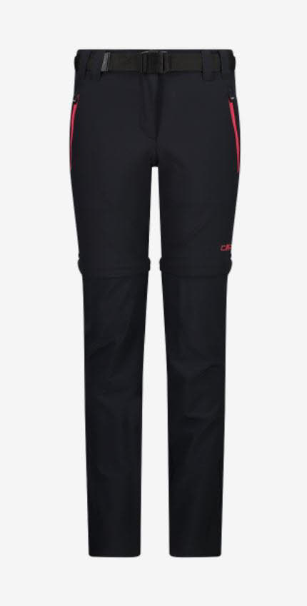 CMP ZIP OFF PANT Mädchen Trekkinghose Wanderhose schwarz NEU