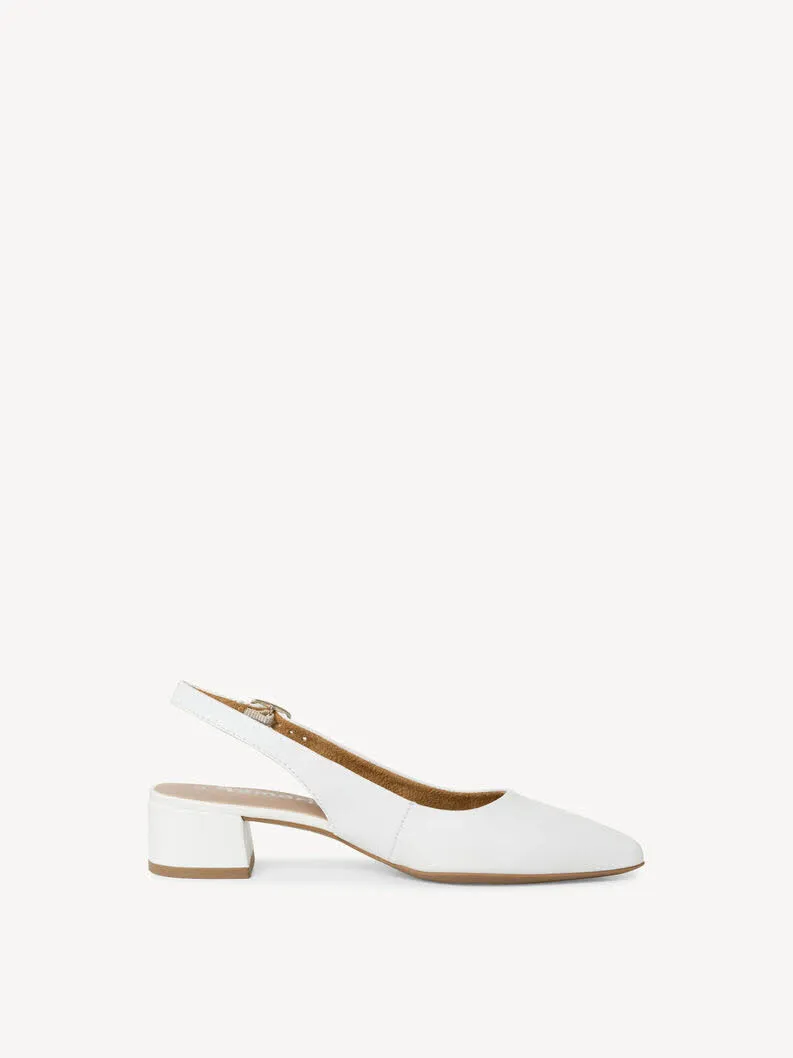 Tamaris Lederslingpumps Damen weiß