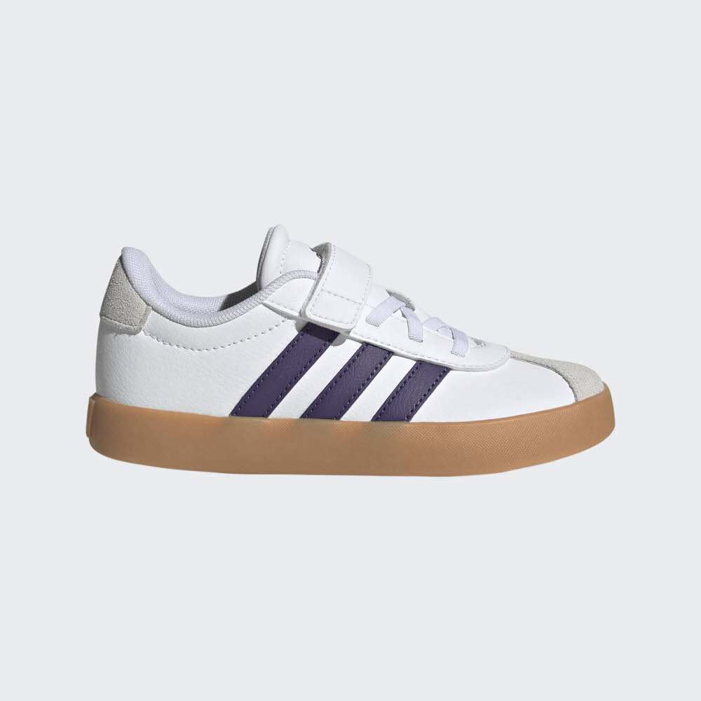 adidas VL COURT 3.0 EL C Mädchen Kinder Sneaker Freizeitschuhe Klettverschluss weiß-lila