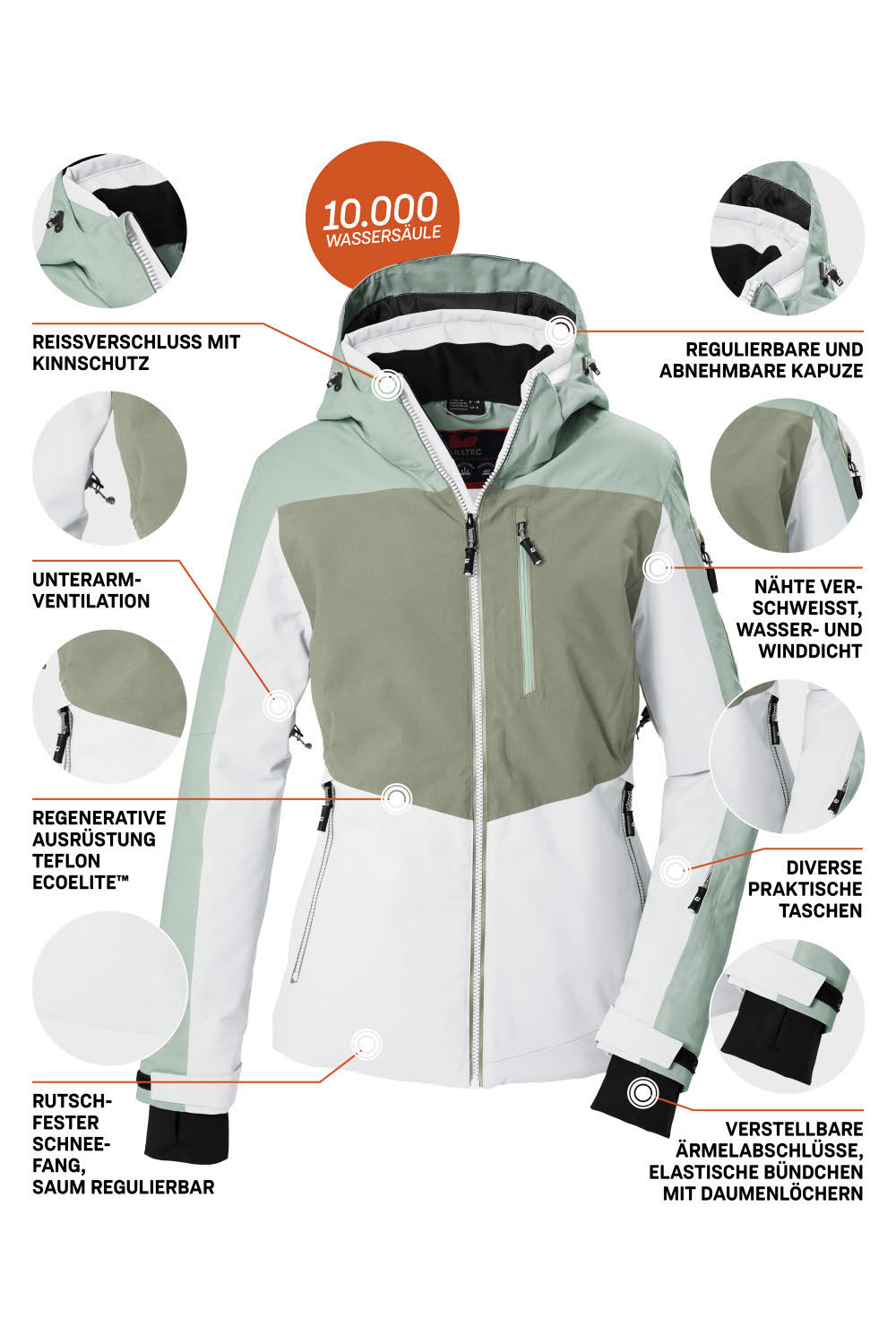 KILLTEC KSW 121 WMN SKI JCKT Damen Ski-/Snowboardjacke gebrochenes weiß