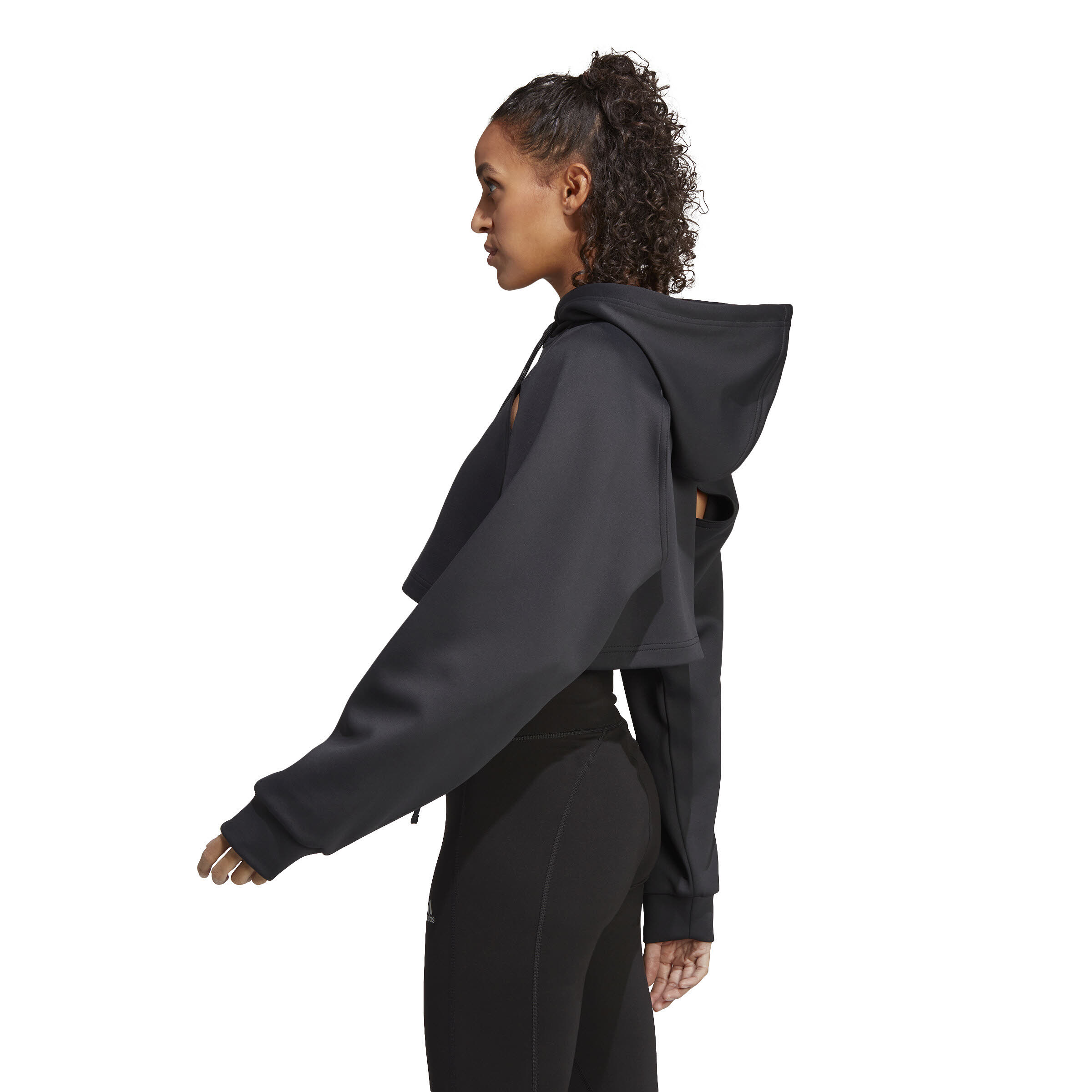 adidas HIIT AEROREADY Crop Damen Hoodie Schwarz