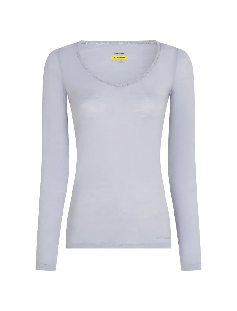 Icebreaker Siren LS Sweetheart Damen Langarmshirt Longsleeve grey/quartz