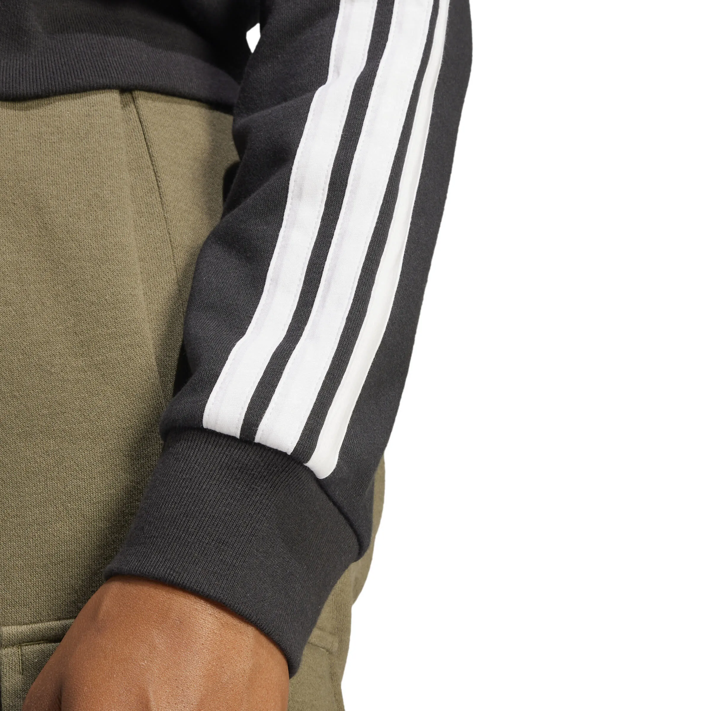 adidas Essentials 3-Streifen French Terry Kapuzenjacke Damen schwarz