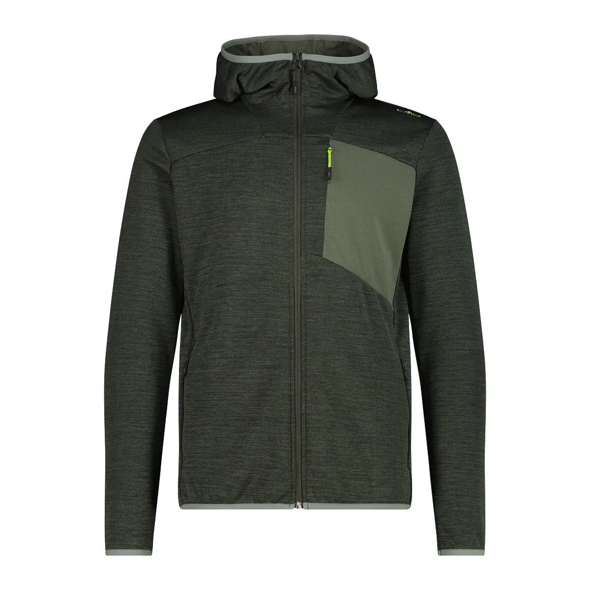 CMP MAN JACKET FIX HOOD Herren Fleecejacke Outdoorjacke pine mel.