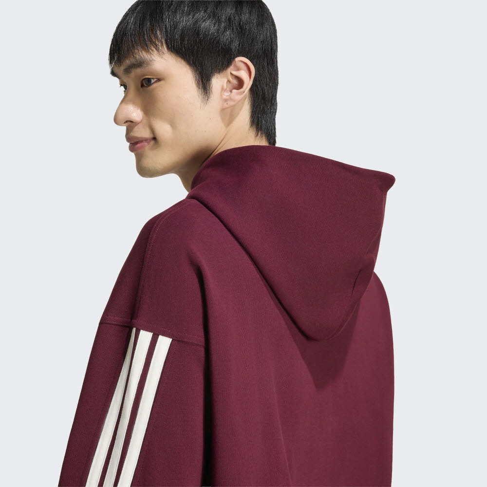 adidas KIT 3-STRIPES Herren Hoodie Kapuzenpullover maroon/off-white