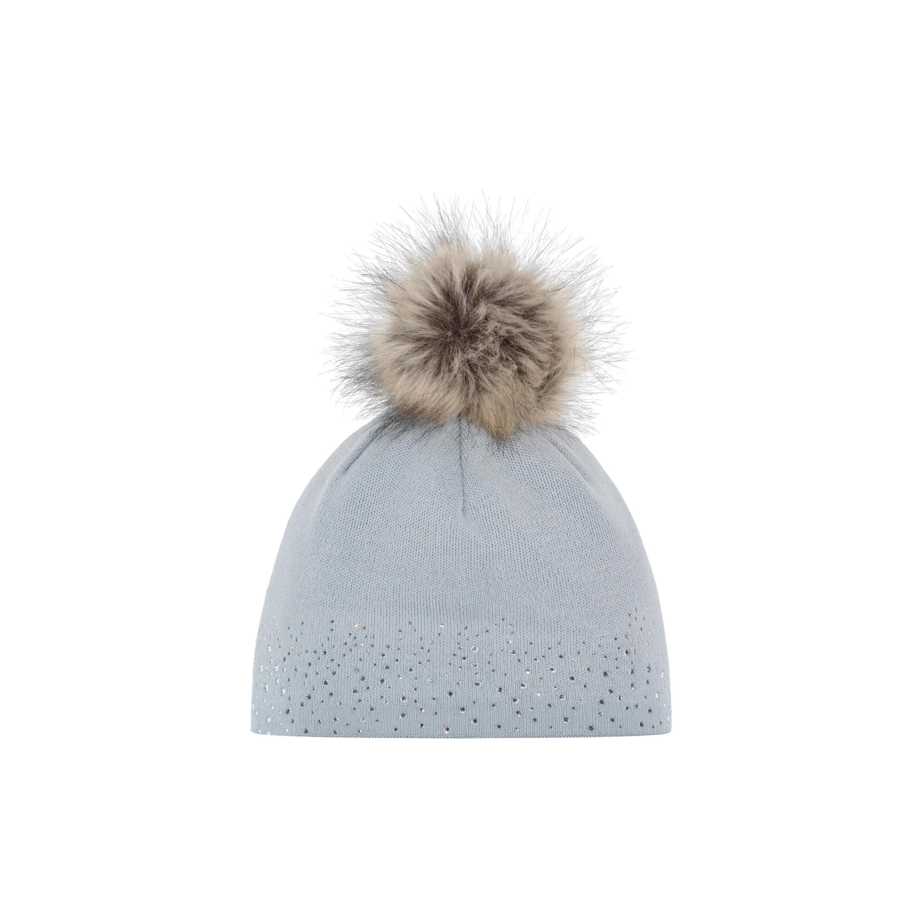 Eibsär Nalin Lux Crystal Mütze Bommel Damen grau